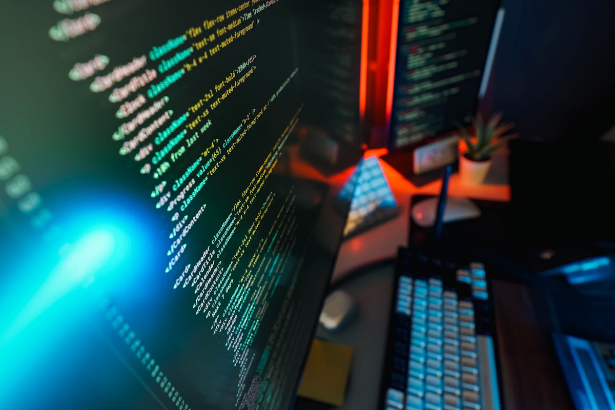 Web development code on screen